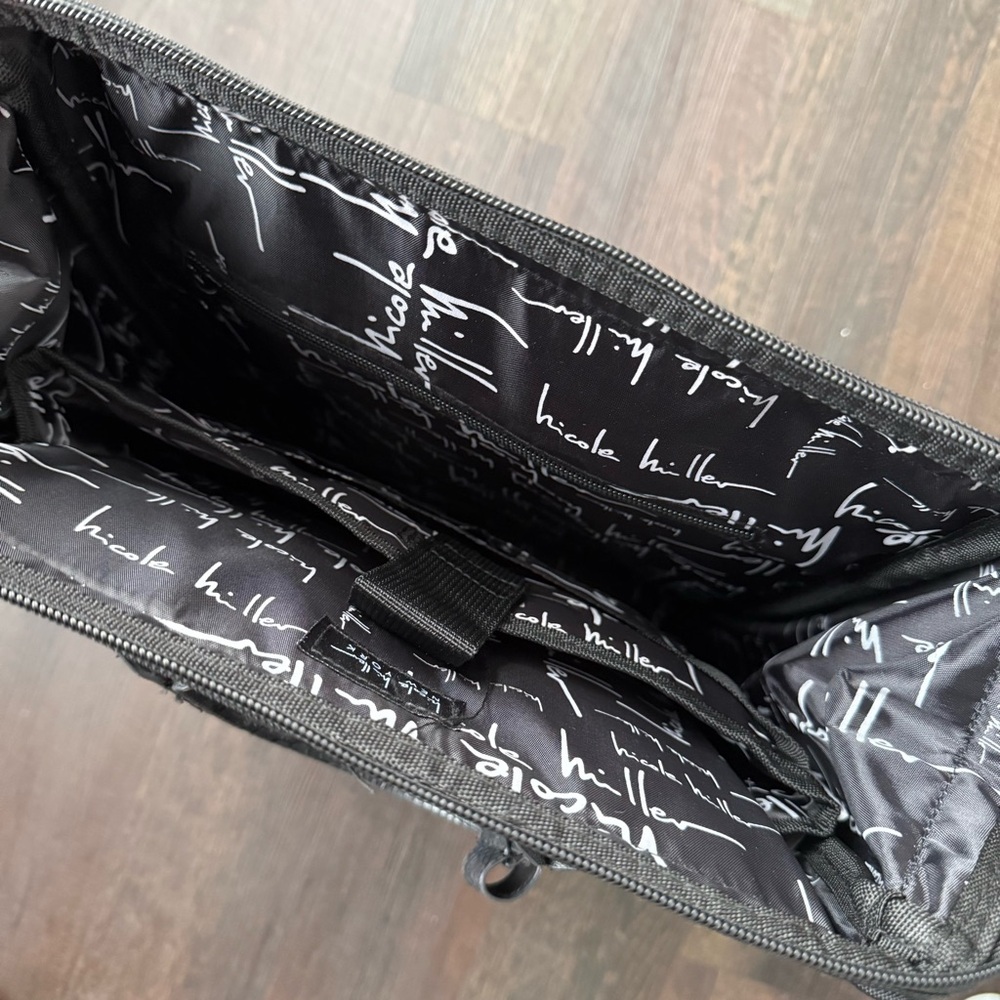 Nicole Miller Large Travel Laptop Backpack Bag Black - Picture 5 of 9